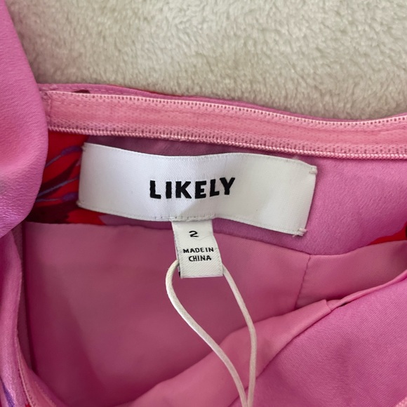 Likely Lois Pink and Red Floral Asymmetrical Dress - Picture 9 of 12